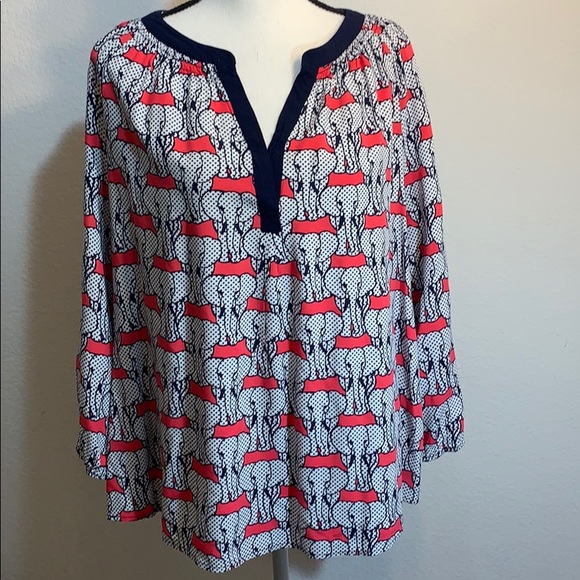 crown & ivy Tops - Crown & Ivy top with polka dots and elephants